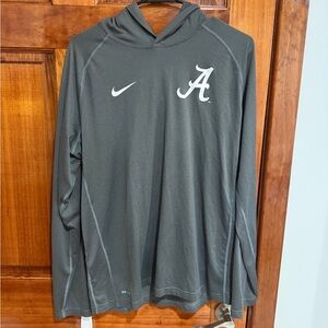 Nike Alabama Gray Dri-FIT Hooded Long Sleeve Shirt - Large
